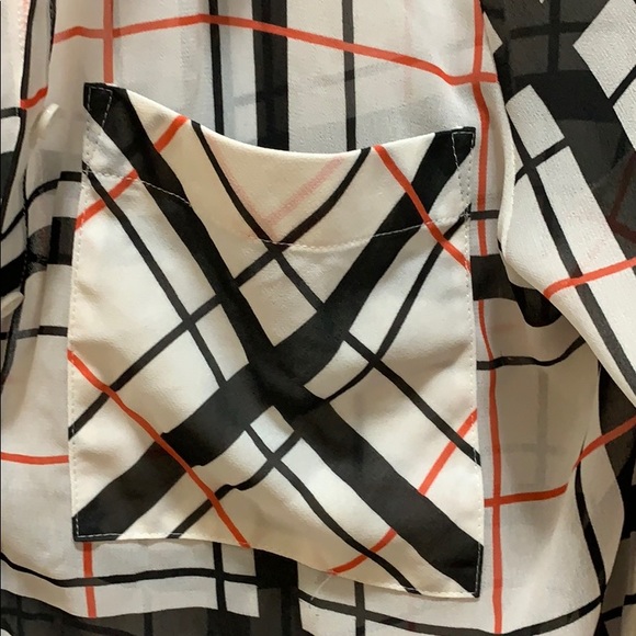 BOGO Reitmans Sheer Plaid Asymmetrical Top - Picture 4 of 9